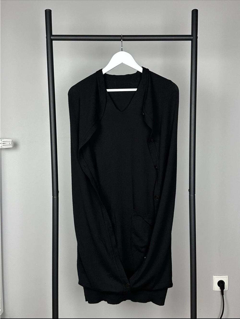 Jean Paul Gaultier Femme Cardigan Cape, Black, Large, EUC